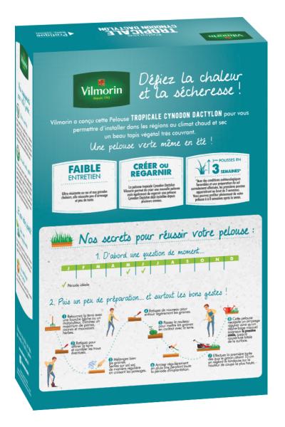 Tropical - Pelouse Tropicale - Cynodon Dactylon - 500 g (x2) - MEDIA_PACKAGING_VERSO